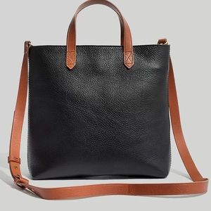 Madewell Zip Top Transport Crossbody Bag Black Brown